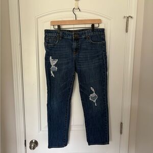 Kut from the Kloth Blue Distressed Straight Leg Jeans
